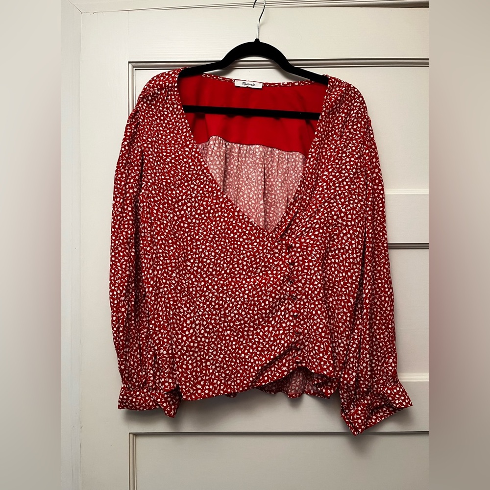Madewell Kinston side-button wrap top